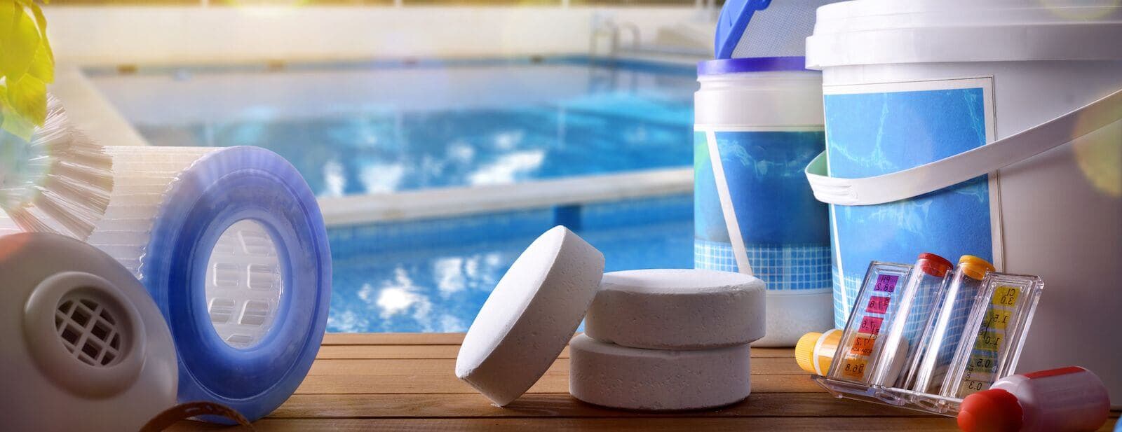 Pool maintenance technician servicing equipment